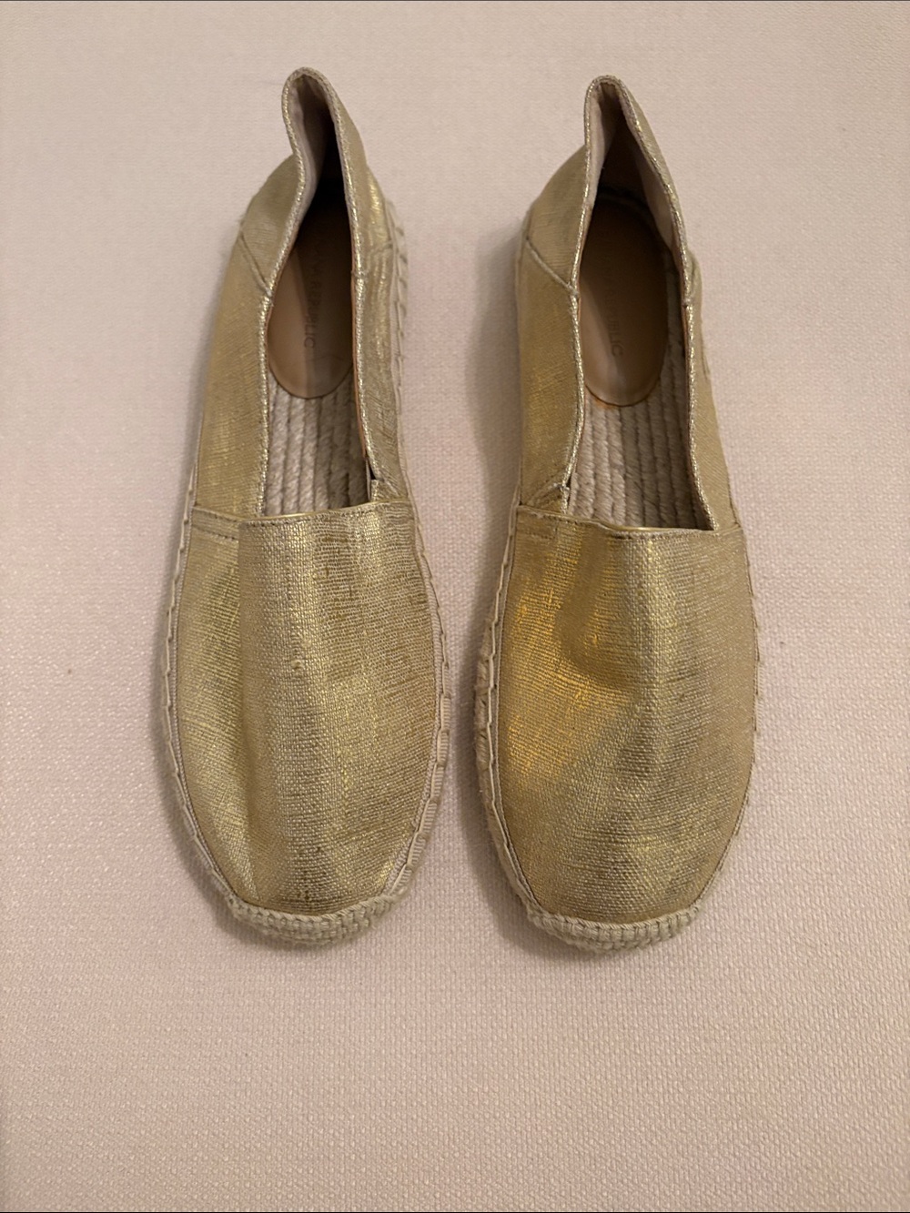 Banana Republic Metallic Gold Espadrille Slip-Ons